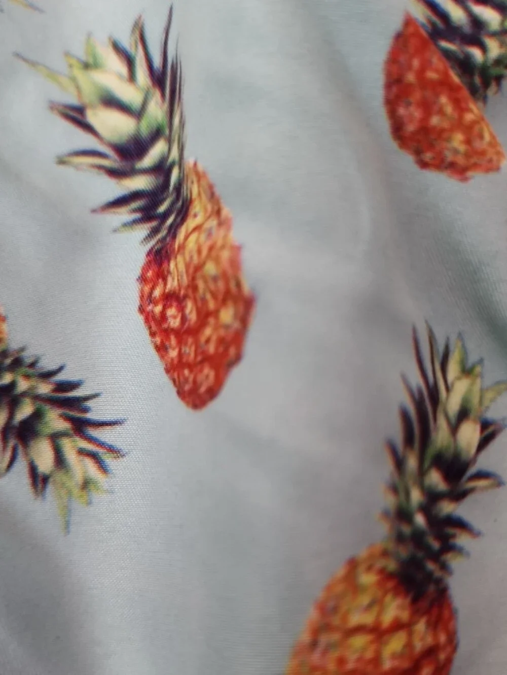 Men's Light Blue Pineapple Print Hybrid Shorts Swimsuit